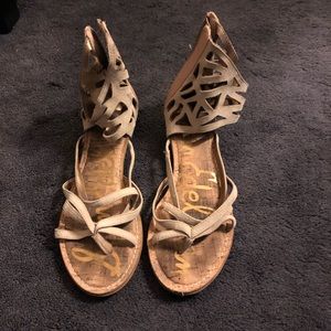 Tan Sam Edelman suede sandals